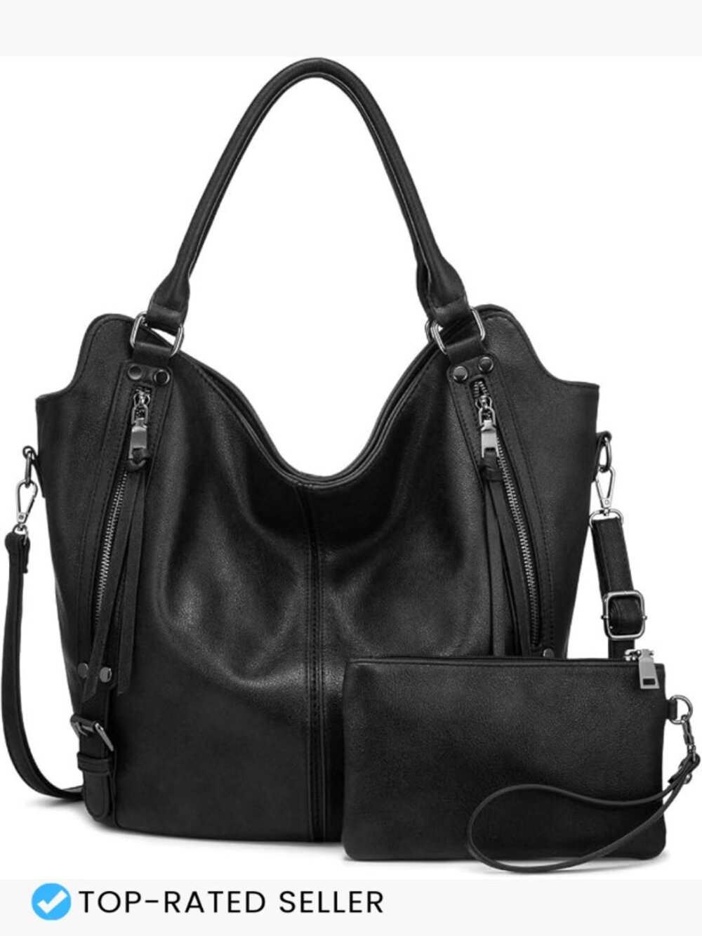 Large Hobo Shoulder Bag Women Anti Scratch PU Leather Tote Handbag Adjustable